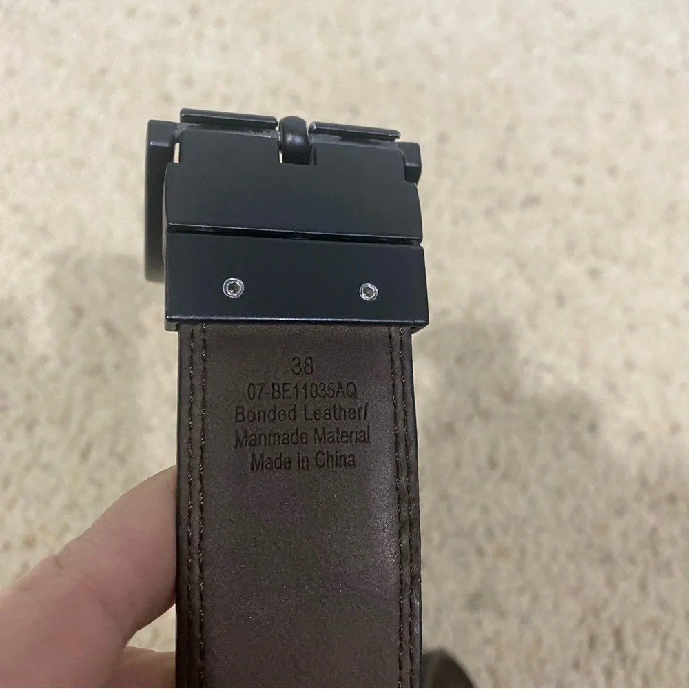 DVS Reversible Black Brown Bonded Leather Belt Sz 38 Skate